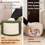 round pouf ottoman foot stool 20x14in ottoman footrest, front angle view