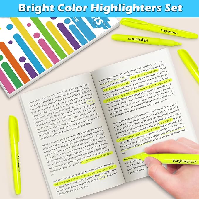 Duchong 30 Yellow Highlighters, Chisel Tip Dry-Quickly Highlighter Markers - Image 6