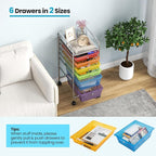 Giantex 6 Storage Drawer Cart Rolling Organizer Cart - Image 7