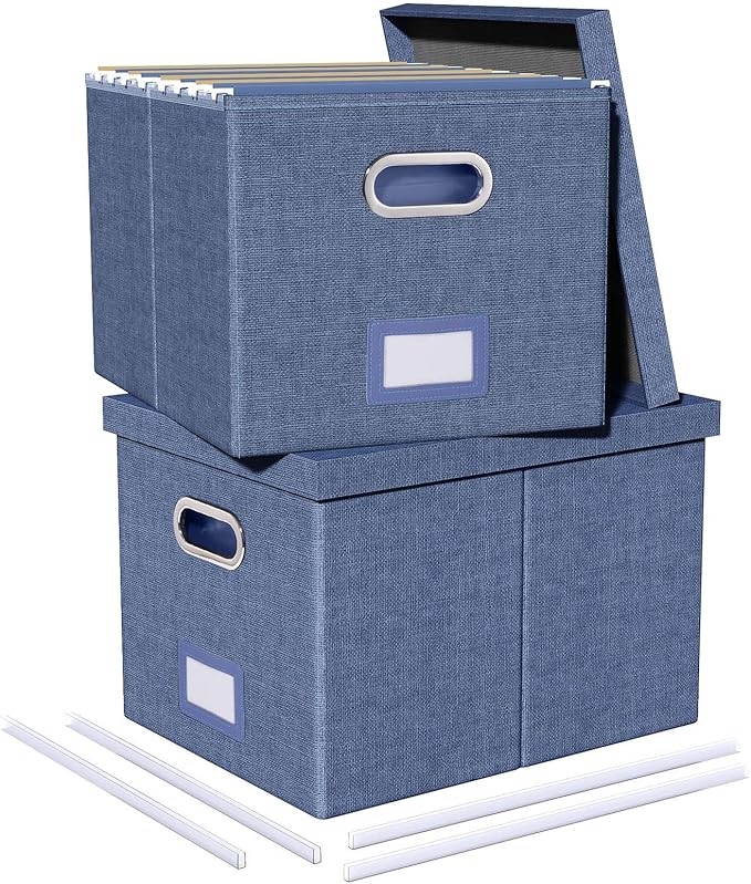 2 Pack File Storage Organizer, Document Organizer, Portable File Box by Oterri
