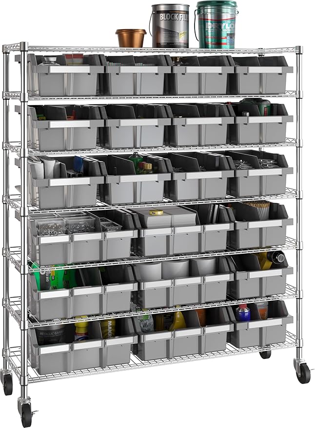Seville Classics Heavy Duty NSF Bin Rack Solid Steel Wire Shelving Storage Unit - Image 2
