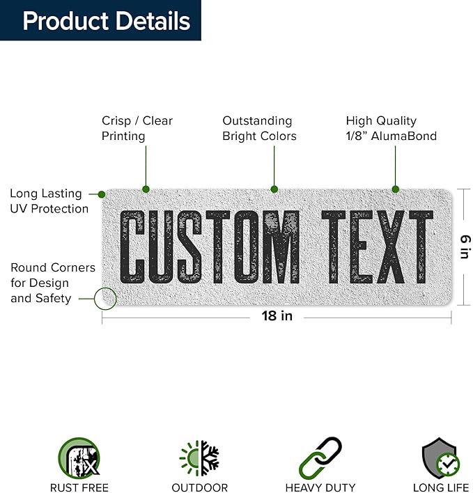 Custom Sign, Custom Street Sign, 11 Font Colors, 13 Font Styles, 4 Hole Options - Image 6