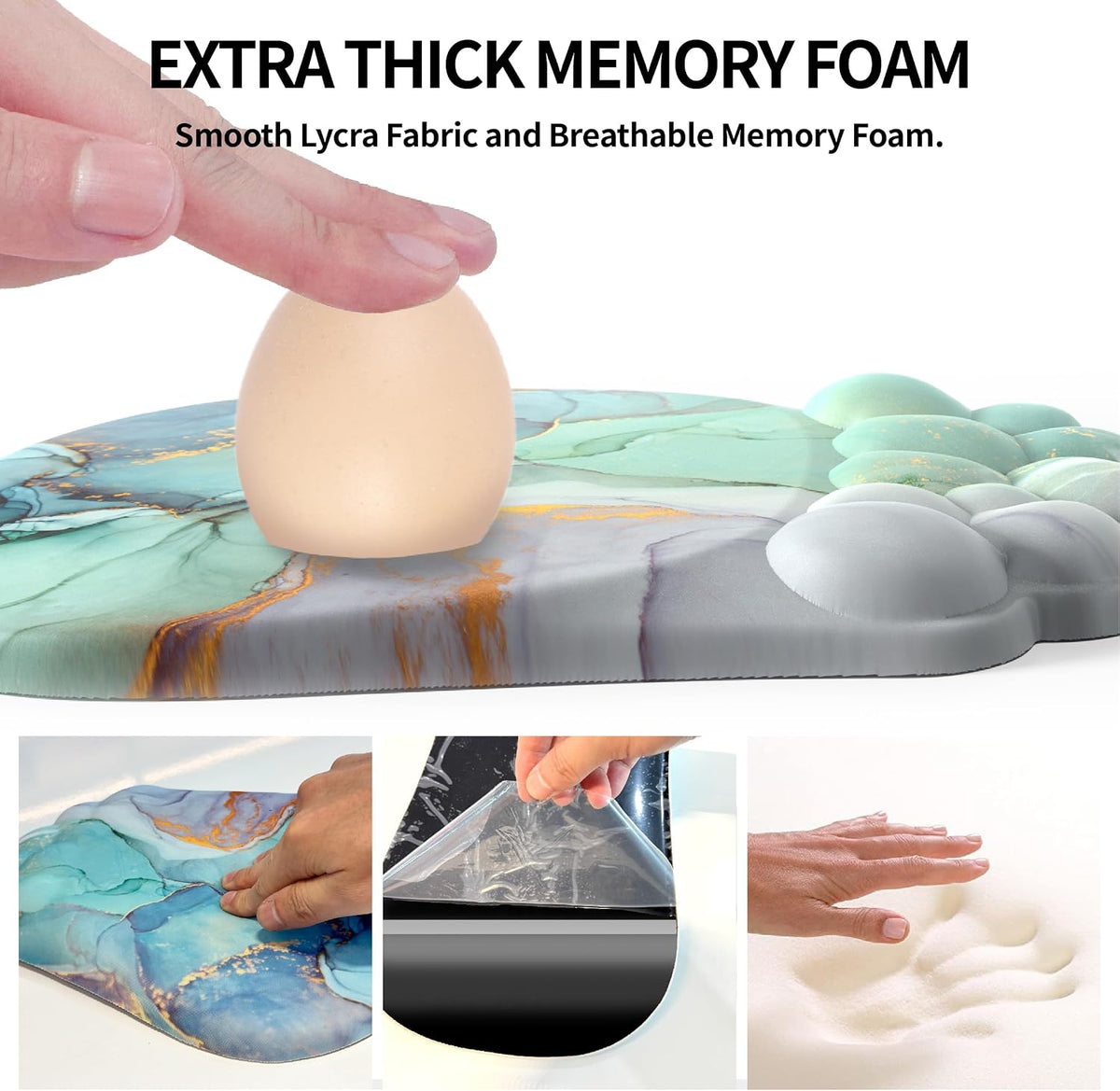 Ergonomic 2 in 1 Cloud Mouse Pad and Keyboard Wrist Rest, Non-Slip, Relieves ...