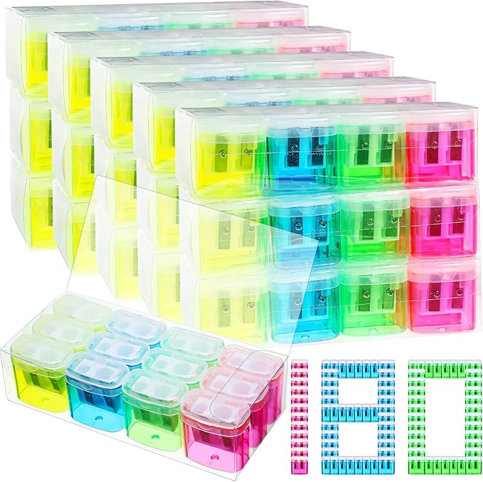 Teling 180 Pcs Manual Pencil Sharpeners Bulk Handheld Dual Holes Pencil by Teling