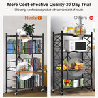 himix 4-tier foldable storage shelf with wheels 20 on a desk or shelf