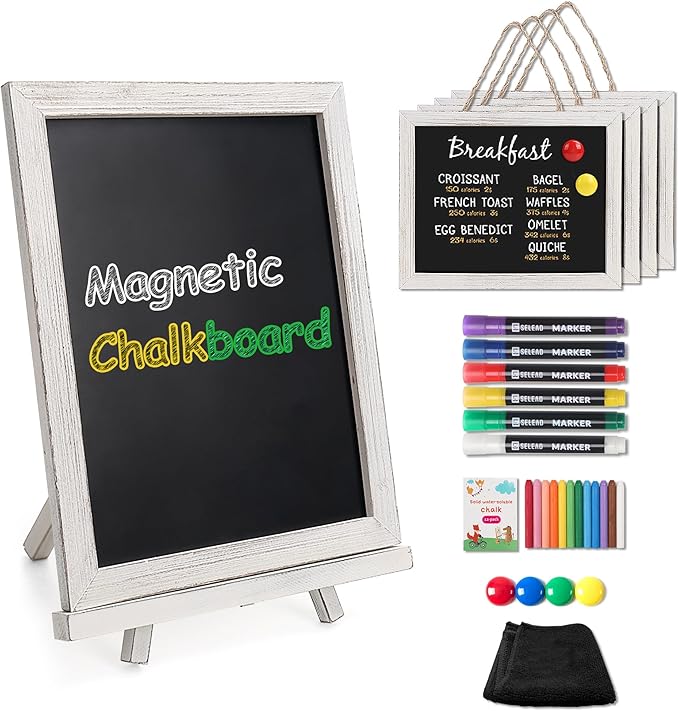 SELEAD 100% Real Wood Frame Small Magnetic Chalkboard Sign by SELEAD