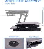 Rocelco 37.5" Deluxe Height Adjustable Standing Desk Converter - Image 2