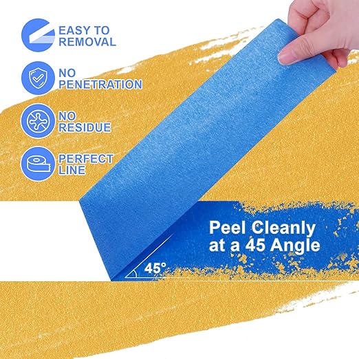 NEOACT 3 Rolls Blue Painters Tape 3 Inches, 55 Yards Masking Tape No Residue - Image 4