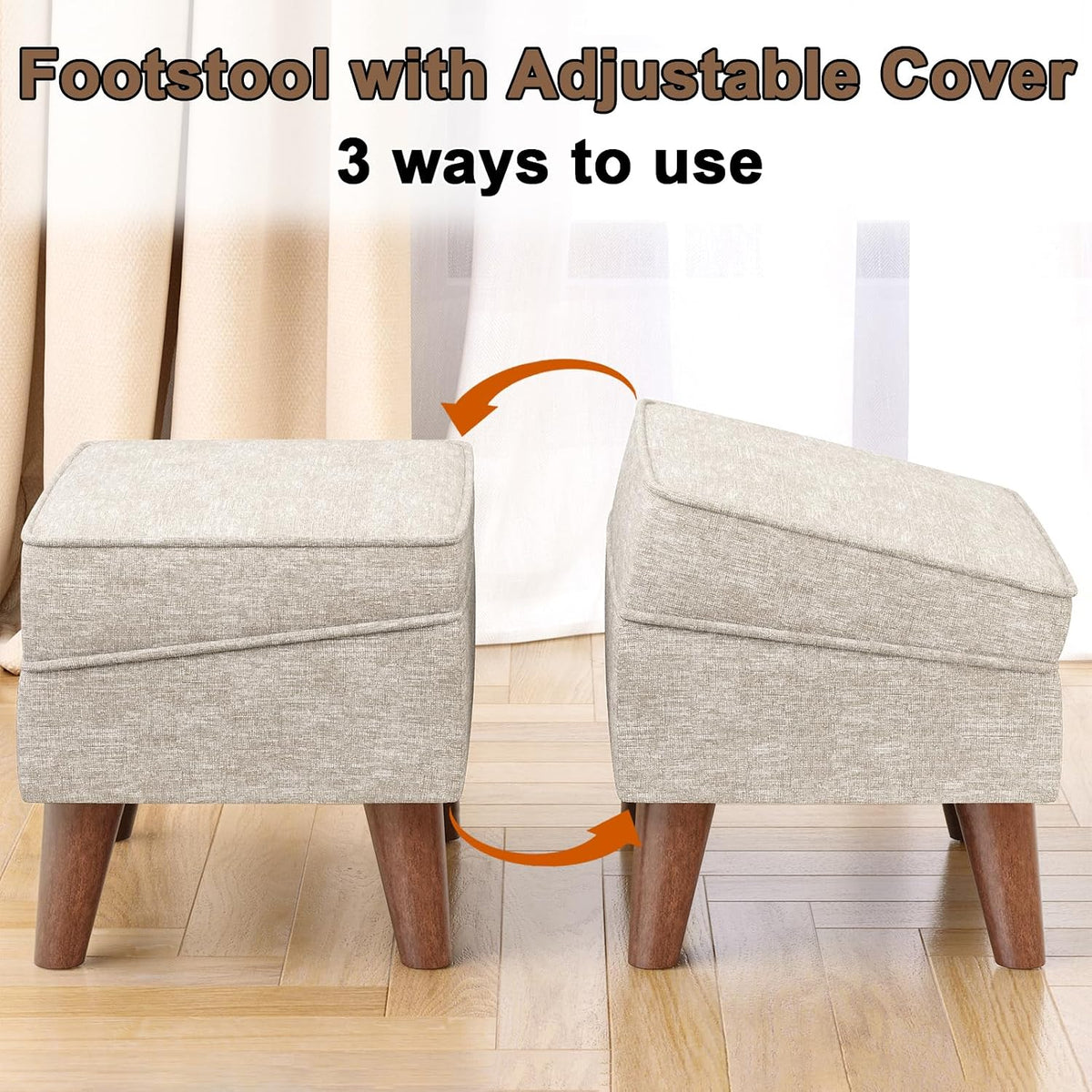 FAGAGA Ottoman Foot Rest, Small Footstool Ottoman with Adjustable Lid