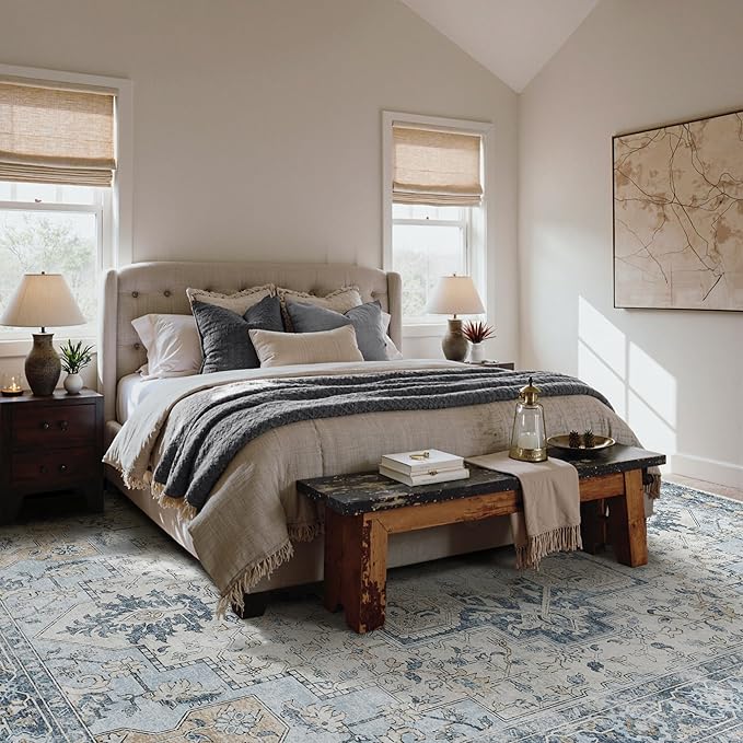 GENIMO 8x10 Area Rugs for Living Room, Machine Washable Non Slip Vintage Rugs - Image 3