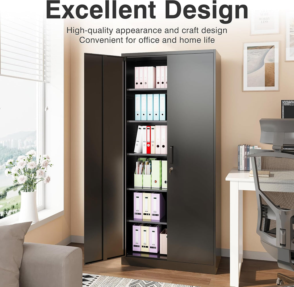 sisesol metal storage cabinet with 2 doors and, view 10
