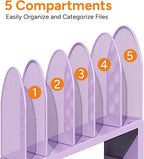 OUTIOE 5-Section Desk File Organizer, Metal Mesh Folder Organizer - Image 6