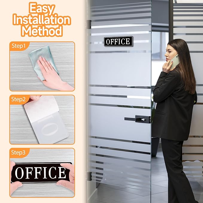 The Office Door Sign for Home and Business，Self-Adhesive Waterproof and - Image 4