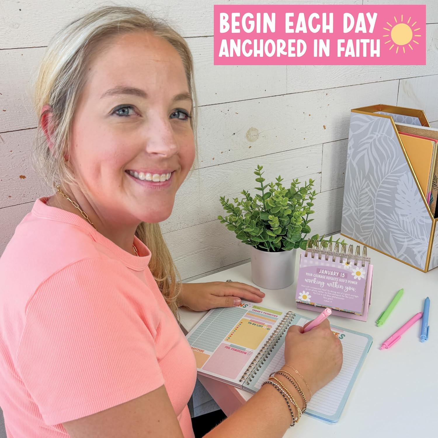 Daily Bible Verse Desk Flip Calendar 2026 - Daily Scripture Flip Calendar, Inspirational Desk Calendars 2026, Christian Perpetual Calendars, Motivational Quotes for Desks, Back to School Teacher Gifts