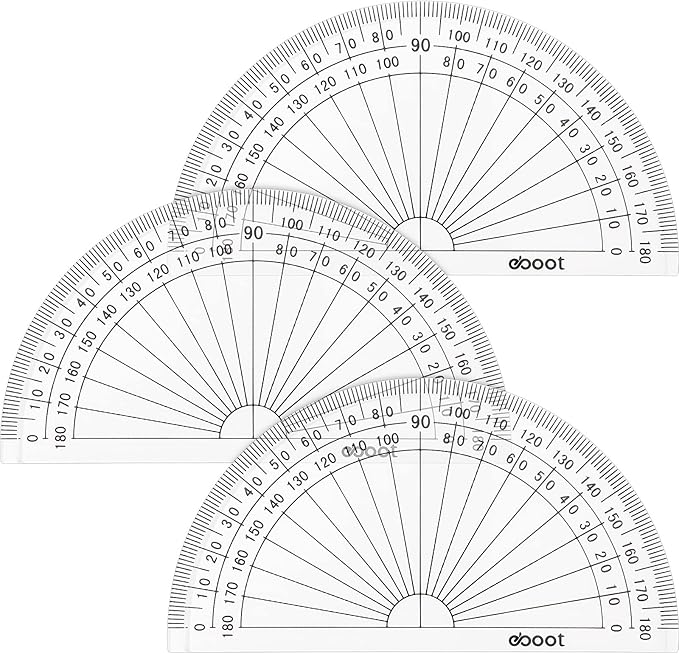 Zonon 3 Pcs 4 Inch Clear Plastic Protractor Bulk Math Protractors Set 180 - Image 8