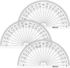Zonon 3 Pcs 4 Inch Clear Plastic Protractor Bulk Math Protractors Set 180 - Image 8
