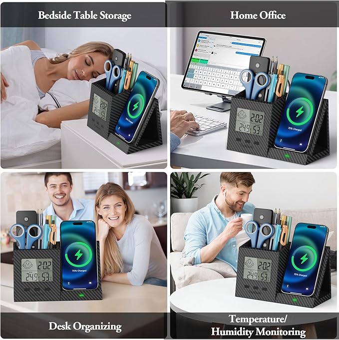 TopMade Wireless Charger with Pen Remote Holder, Digital Thermometer and - Image 6