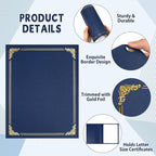 gisgfim 15Pcs Certificate Holders Diploma Covers Single Sided Gold Foil Border - Image 4