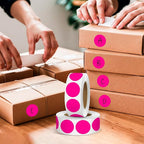 Fluorescent Pink 1 Inch Round Color Coding Dot Labels, 10 Rolls 10000 Dot - Image 6