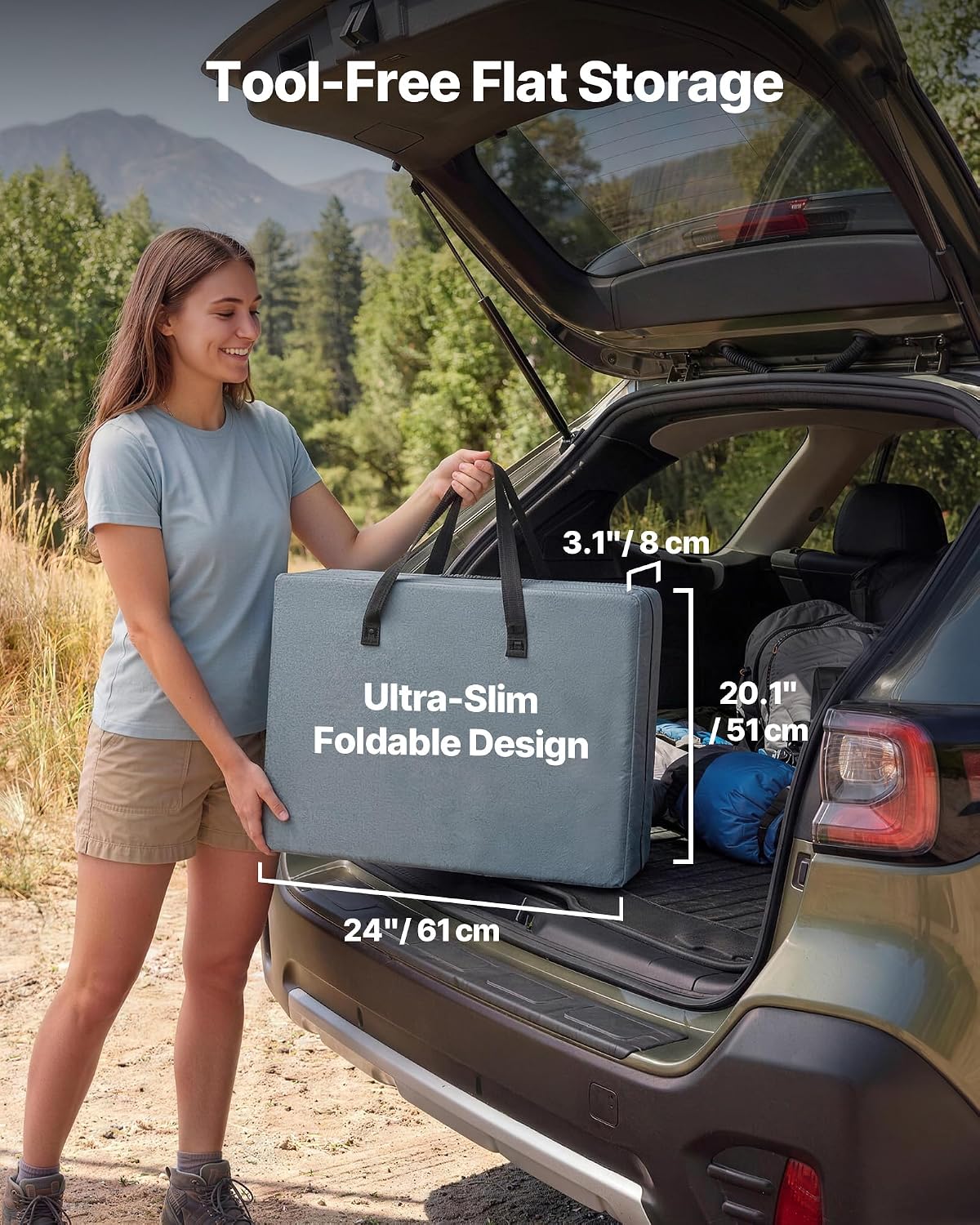 VEVOR Folding Camping Storage Cabinet, Outdoor Portable Lightweight Table