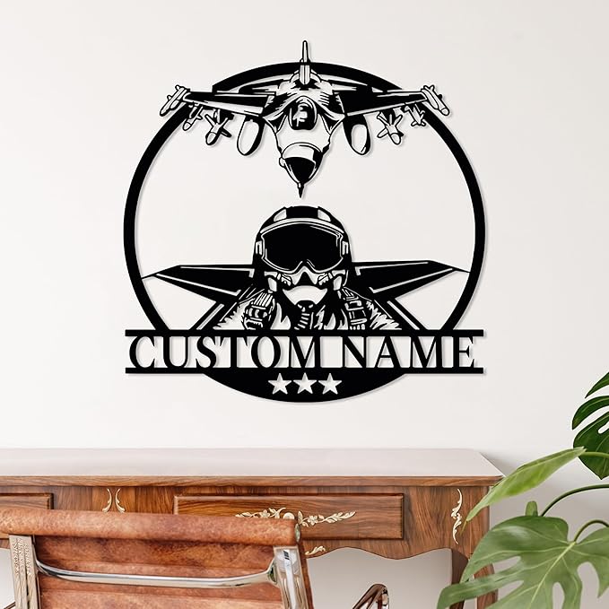 Personalized Metal Airplane Wall Art, Airplane Name Sign, Customized Pilot Name - Image 7
