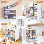 desk storage organizer with 9 drawers, 4 tiers, package contents
