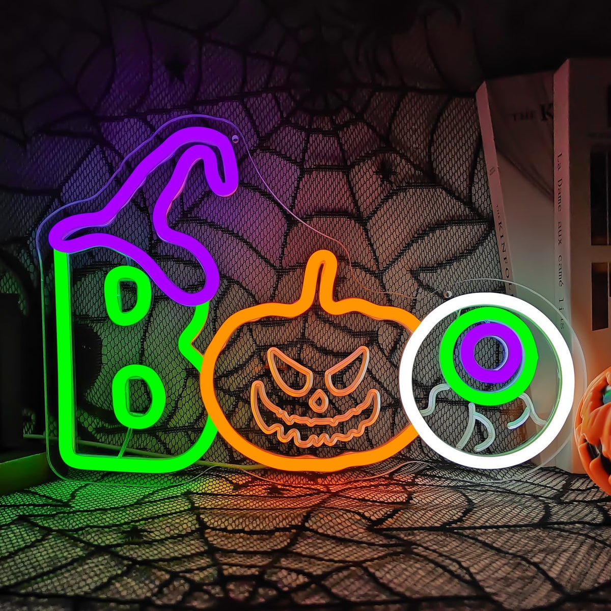 Halloween Neon Sign Boo Lights for Wall Pumpkin LED Signs for Bedroom Window ...