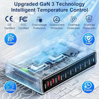 650W USB C Fast Charger Block, Dual PD3.1 140W 10 Port USB Charging Station - Image 5