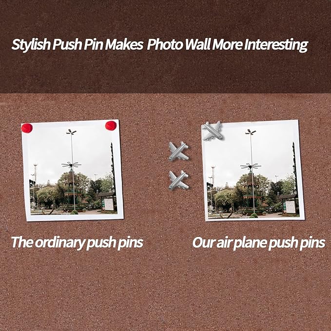 Silver-Tone Airplane Push Pins 30 Pack - Image 3