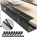 NODOCA No Drill Under Desk Cable Management Tray, Punch-Free Clamp on, Metal by NODOCA