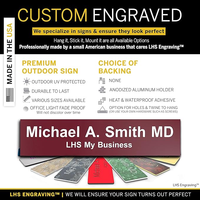 Personalized Name Plate with Choice of Mounting Holders - Image 2