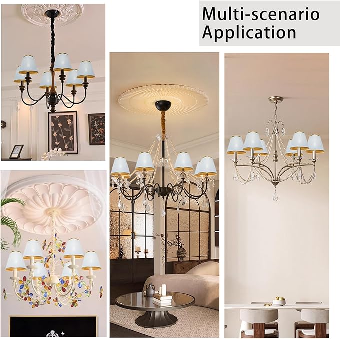 TAaMTYH small lamp shade chandelier shades set of 6，Fabric Lampshade - Image 7