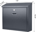 xydled Mail Boxes with Key Lock, Locking Mailbox Wall Mounted, Large Capacity - Image 5
