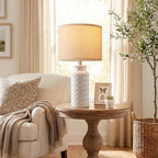 innqoo 22.6" modern ceramic bedside lamps set of on a desk or shelf