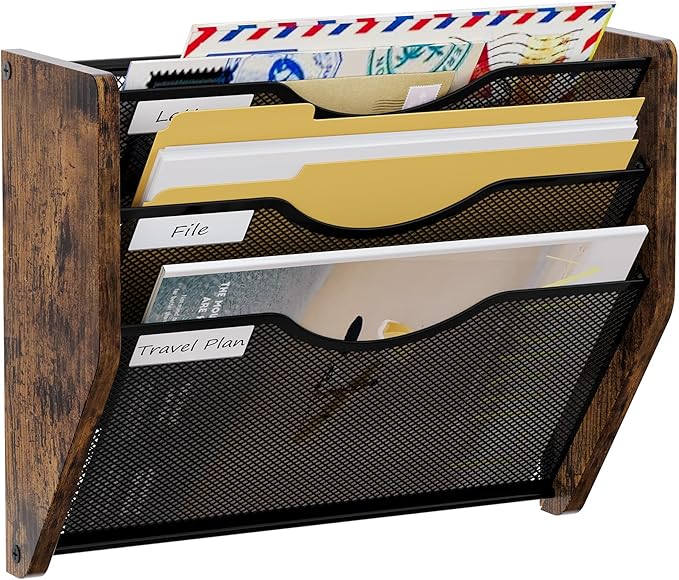 PAG-Mass Hanging Wall Files Organizer, 3 Tier Mail Organizer Wall Mounted by PAG-Mass