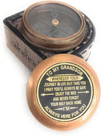 Gift for Grandson Brass Compass Engraved Quote | Memory Present to My Grandson - Image 4