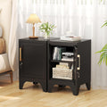 23.6" H Black Metal NightStand Locker Storage Cabinet with 1 Doors, Small Lockable Night Stand with Lock and 1 Adjustable Shelve for Bedroom Living Room Home Office