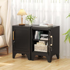 23.6" H Black Metal NightStand Locker Storage Cabinet with 1 Doors, Small Lockable Night Stand with Lock and 1 Adjustable Shelve for Bedroom Living Room Home Office