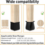Square Chair Leg Protectors for Hardwood Floors, .7/8" - Image 2