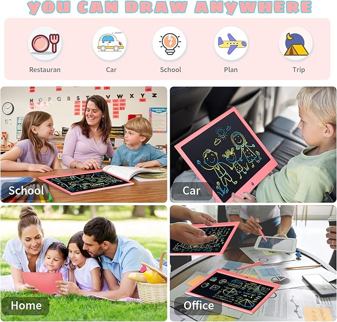 LCD Writing Tablet for Kids, 15 Inch Colorful Electronic Doodle Board, - Image 6