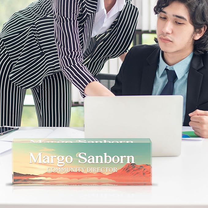 Personalized Name Plate for Desk Custom Acrylic Desk Name Plate Custom Employee - Image 2