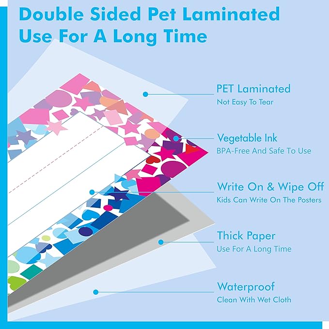 40PCS Desk Nameplates, Double Sided PET Film Confetti Desk Name Tags Erasable & - Image 3
