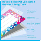 40PCS Desk Nameplates, Double Sided PET Film Confetti Desk Name Tags Erasable & - Image 3