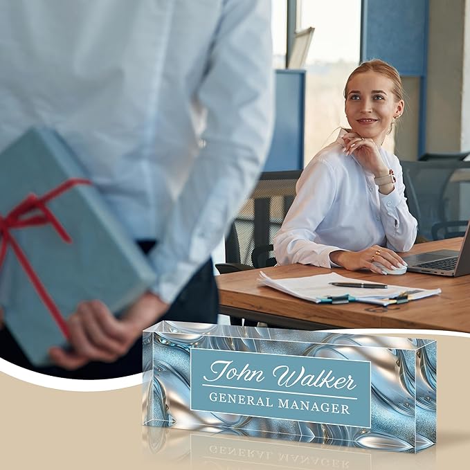 Personalized Name Plate for Desk, Custom Acrylic Desk Name Sign, Office - Image 6