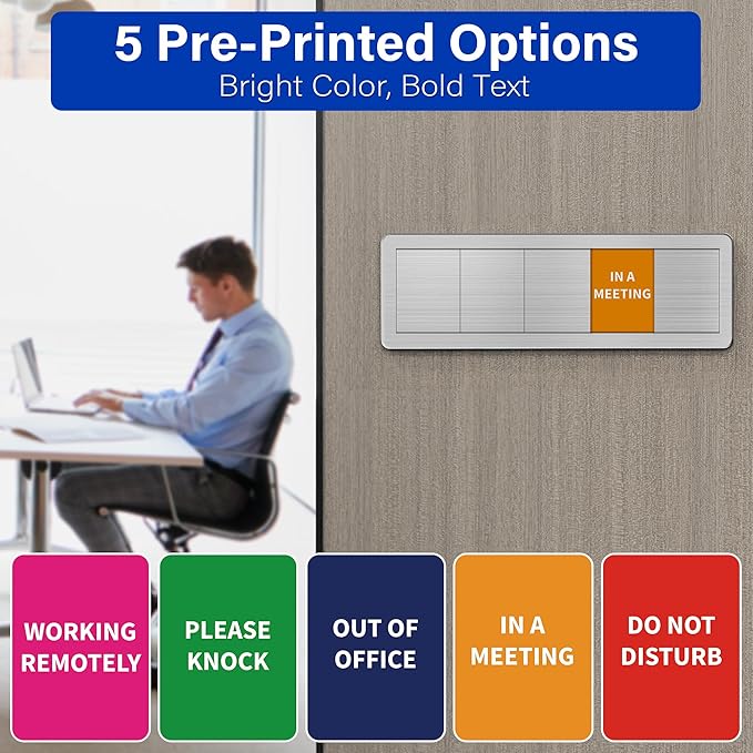 Office Door Signs with 5 Printed Status Options – Do Not Disturb, Out of Office - Image 6