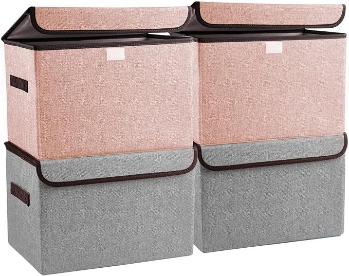 Bagnizer Linen Fabric Foldable Storage Cube Bin Organizer Basket by Bagnizer