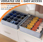 Criusia 3 Pack Sock Underwear Drawer Organizer Dividers, 64 Cell Fabric - Image 6