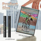 BWEGRHE Slim Credit Card Holder, Dragonfly Glitter Wood RFID Blocking Metal - Image 2