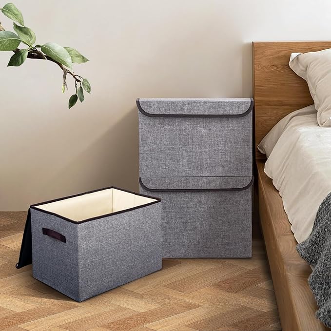 Bagnizer Linen Fabric Foldable Storage Cube Bin Organizer Basket - Image 7