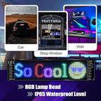 XIAOOHO Programmable LED Car Sign, Scrolling LED Sign, Flexible LED RGB Message - Image 2